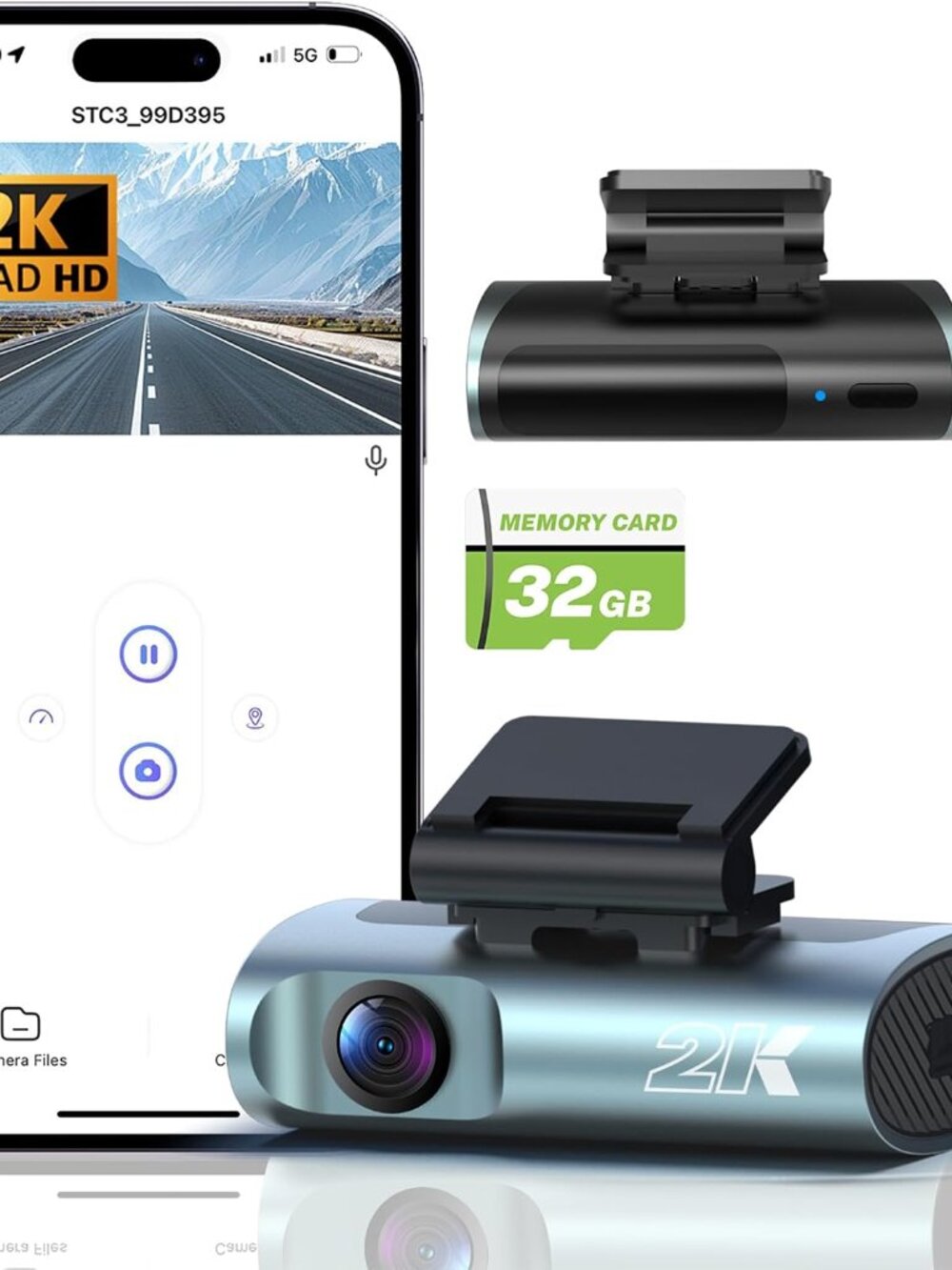 Dash Cam Front, Car Camera 2K, Mini Dash